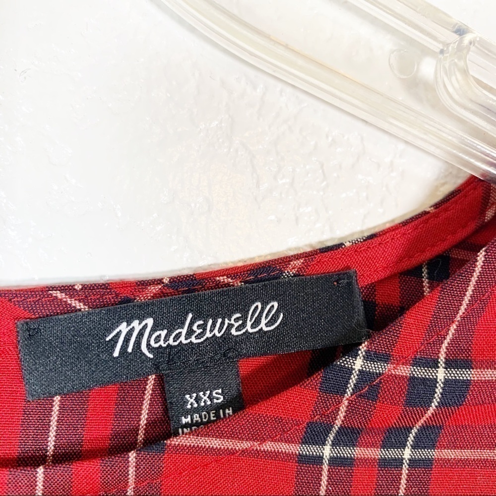 Madewell Plaid Long Sleeve Tiered Button UpTop Size XXS - Picture 8 of 9